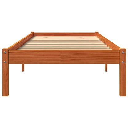 vidaXL Bed Frame without Mattress Wax Brown 75x190 cm Solid Wood Pine