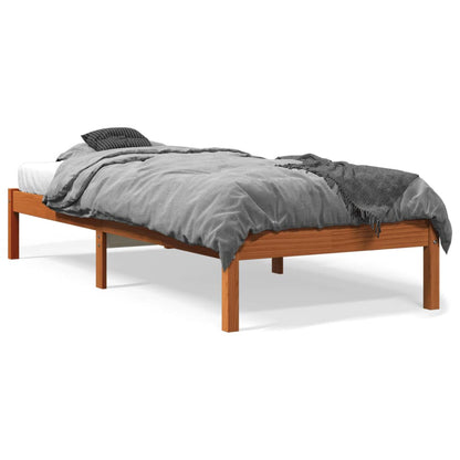 vidaXL Bed Frame without Mattress Wax Brown 90x200 cm Solid Wood Pine