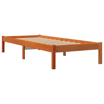 vidaXL Bed Frame without Mattress Wax Brown 90x200 cm Solid Wood Pine