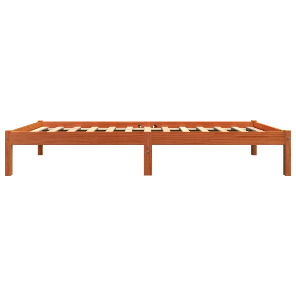 vidaXL Bed Frame without Mattress Wax Brown 90x200 cm Solid Wood Pine