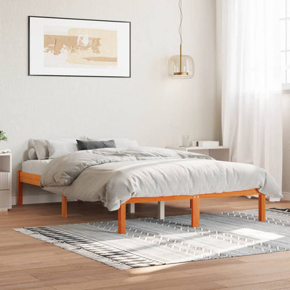 vidaXL Bed Frame without Mattress Wax Brown 120x200 cm Solid Wood Pine