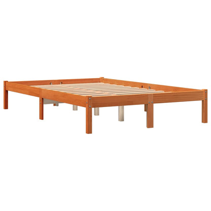 vidaXL Bed Frame without Mattress Wax Brown 140x200 cm Solid Wood Pine