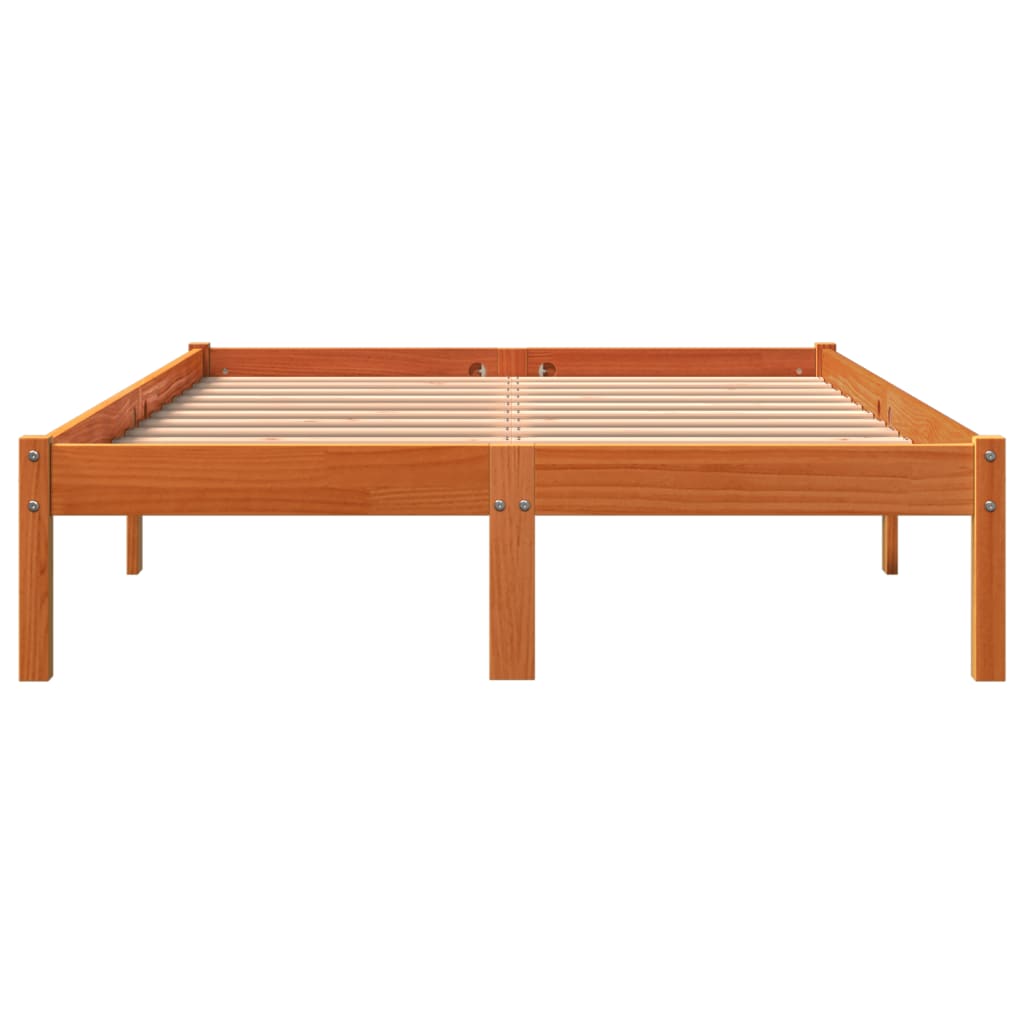 vidaXL Bed Frame without Mattress Wax Brown 140x200 cm Solid Wood Pine