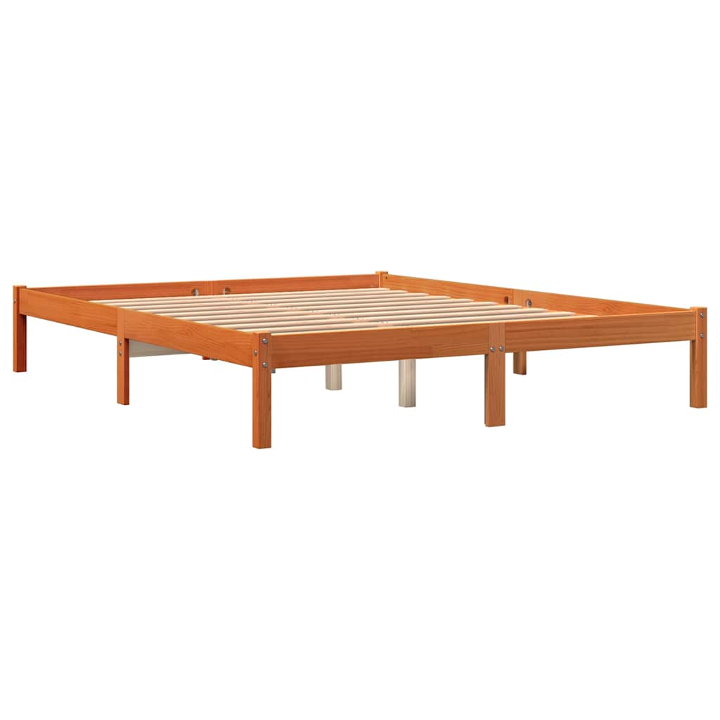 vidaXL Bed Frame without Mattress Wax Brown 150x200 cm Solid Wood Pine