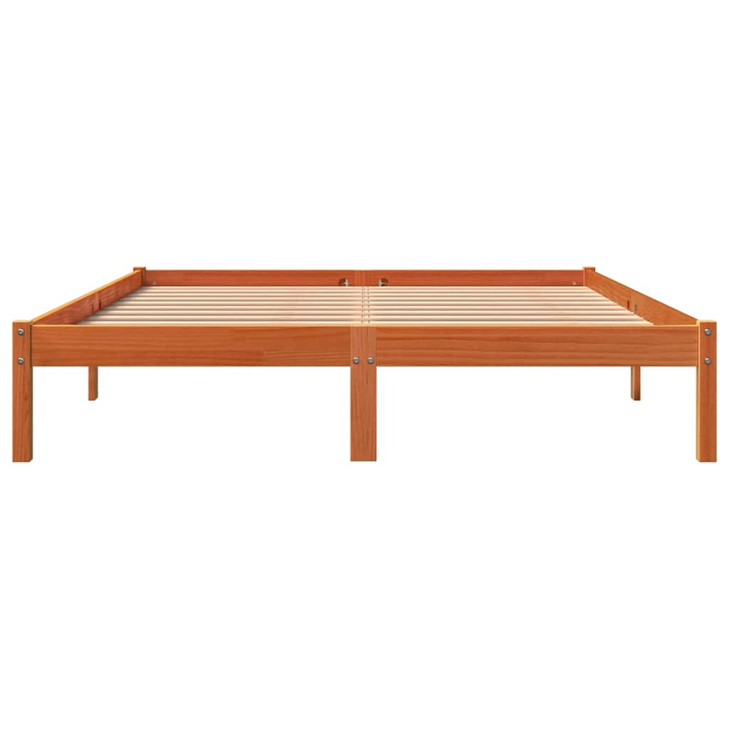vidaXL Bed Frame without Mattress Wax Brown 150x200 cm Solid Wood Pine