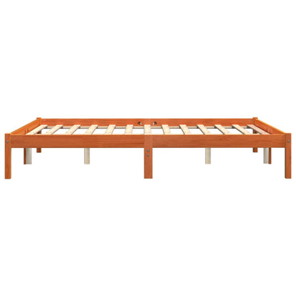 vidaXL Bed Frame without Mattress Wax Brown 150x200 cm King Size Solid Wood Pine