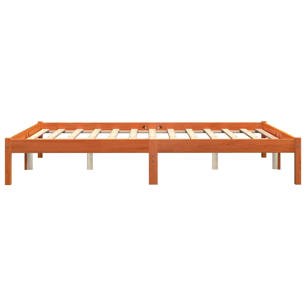 vidaXL Bed Frame without Mattress Wax Brown 150x200 cm Solid Wood Pine