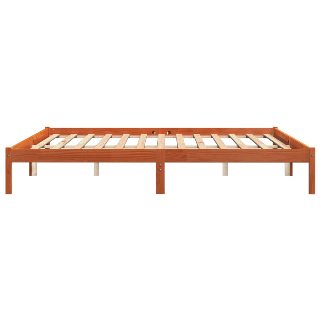 vidaXL Bed Frame without Mattress Wax Brown 200x200 cm Solid Wood Pine