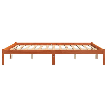 vidaXL Bed Frame without Mattress Wax Brown 200x200 cm Solid Wood Pine