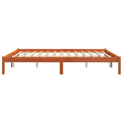 vidaXL Bed Frame without Mattress Wax Brown 200x200 cm Solid Wood Pine