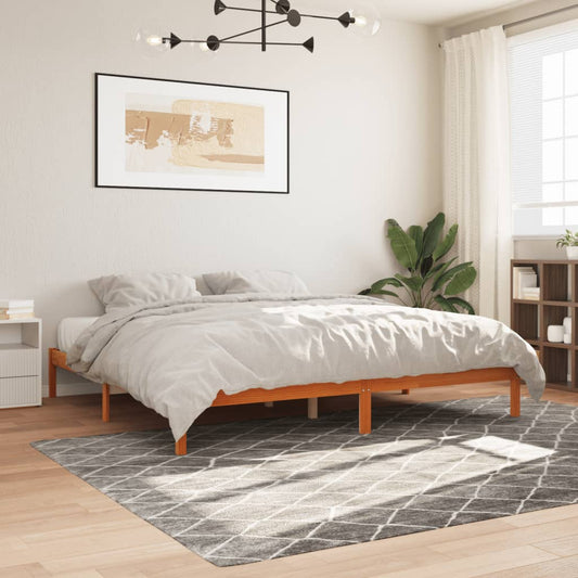 vidaXL Bed Frame without Mattress Wax Brown 200x200 cm Solid Wood Pine