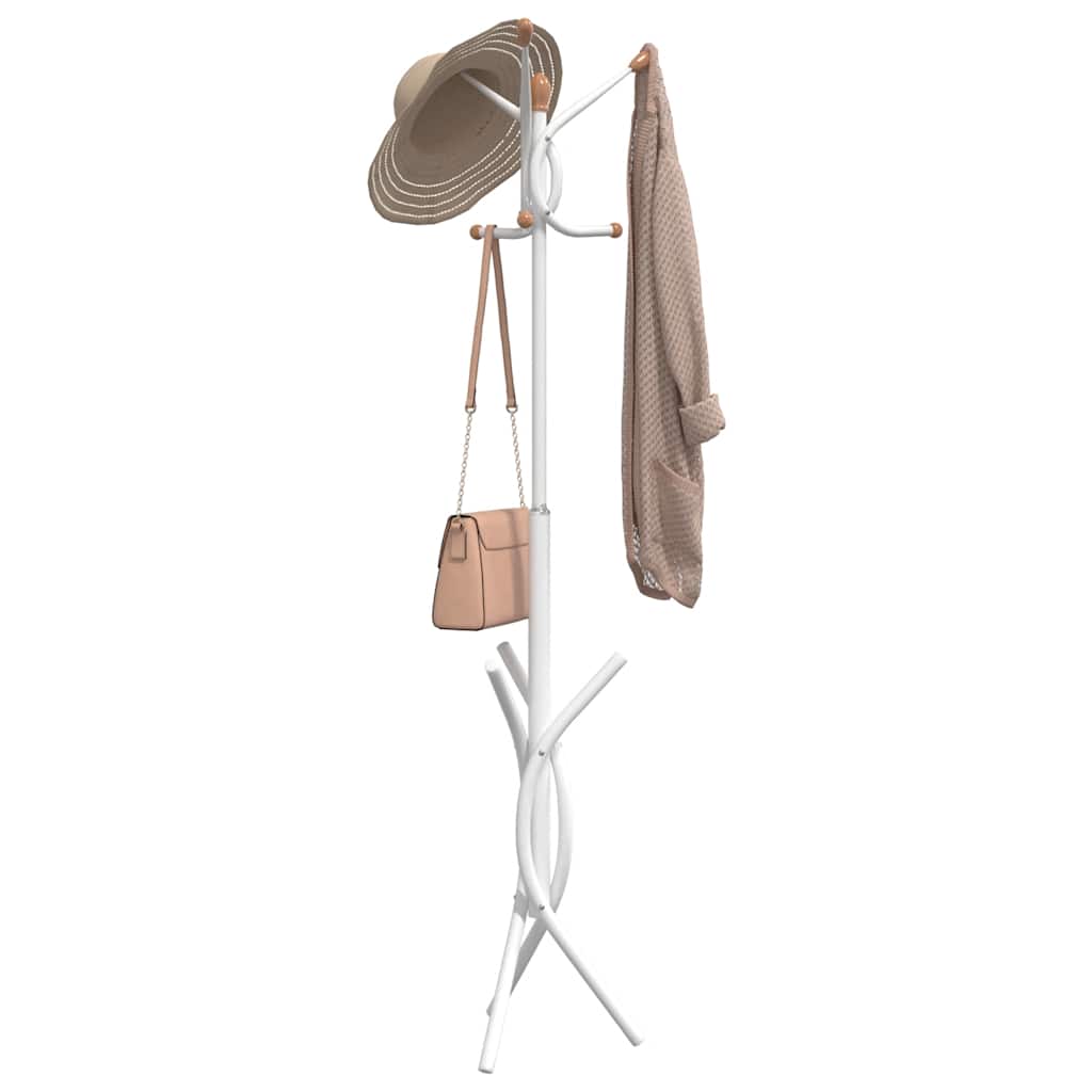 vidaXL Coat Stand White 176 cm Powder-coated Iron