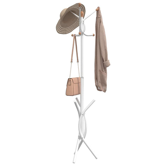 vidaXL Coat Stand White 176 cm Powder-coated Iron