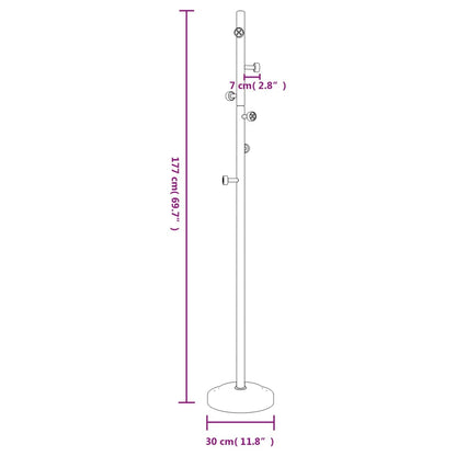 vidaXL Coat Stand Black 177 cm Powder-coated Iron