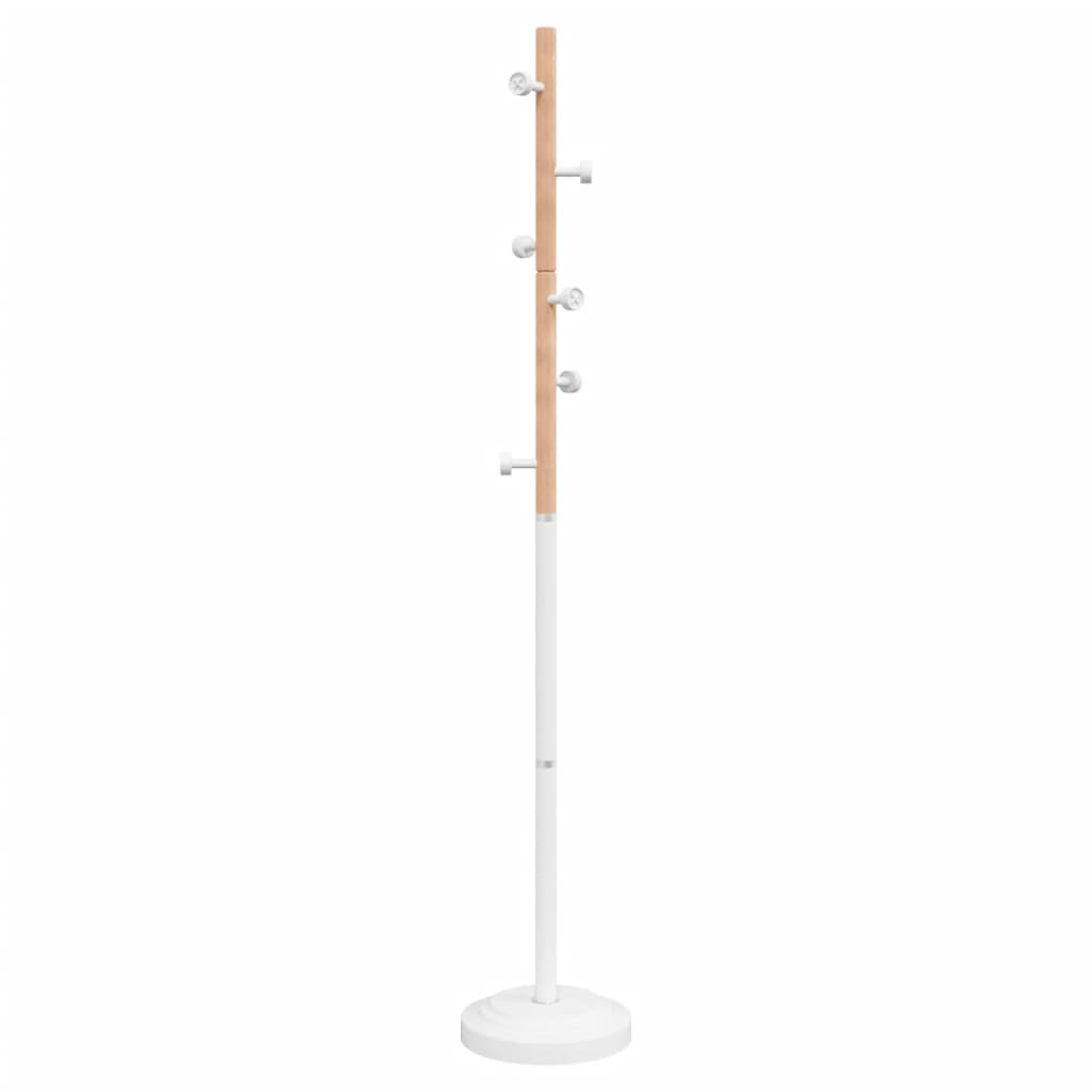 vidaXL Coat Stand White 177 cm Powder-coated Iron
