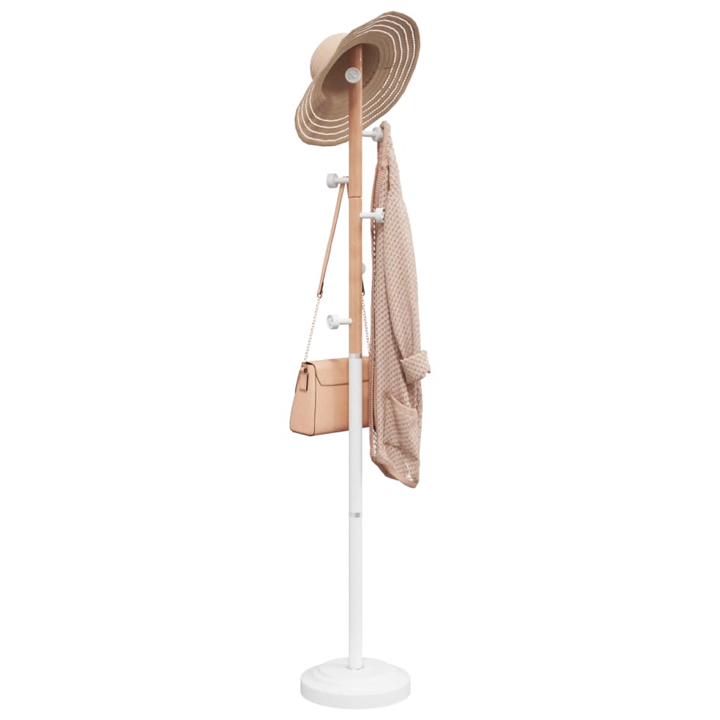 vidaXL Coat Stand White 177 cm Powder-coated Iron