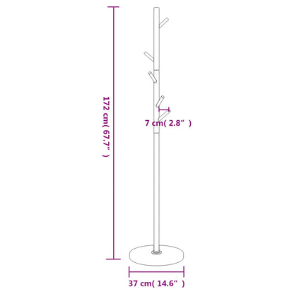 vidaXL Coat Stand White 172 cm Powder-coated Iron
