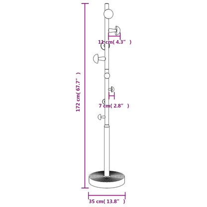 vidaXL Coat Stand Pink 172 cm Powder-coated Iron