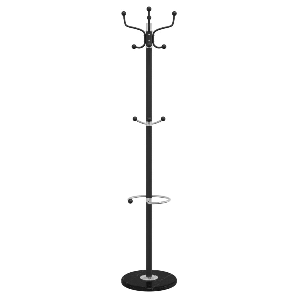 vidaXL Coat Stand with Umbrella Holder Black 180 cm Powder-coated Iron