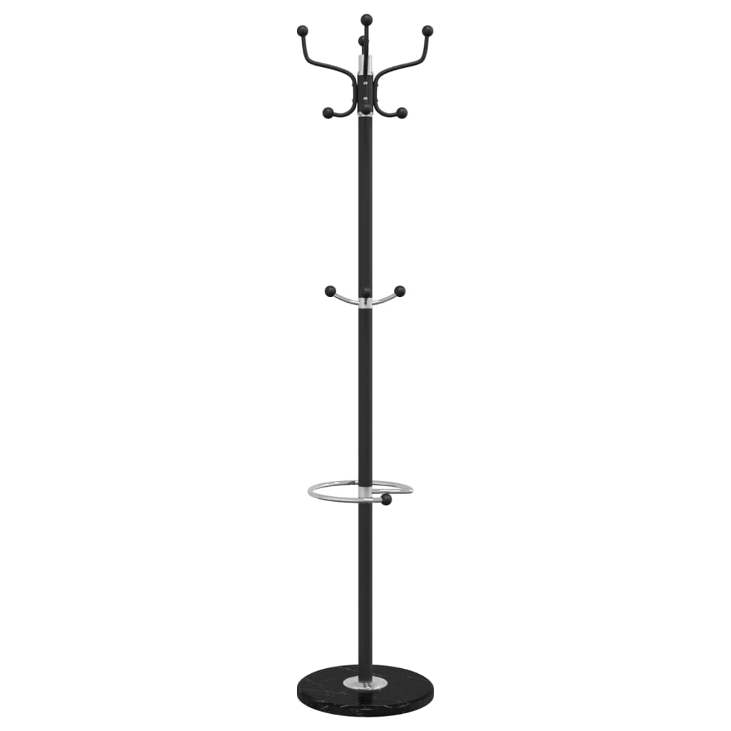 vidaXL Coat Stand with Umbrella Holder Black 180 cm Powder-coated Iron