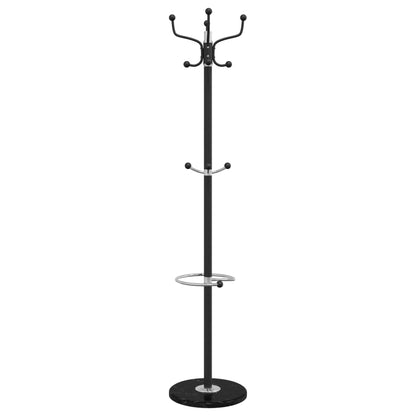 vidaXL Coat Stand with Umbrella Holder Black 180 cm Powder-coated Iron