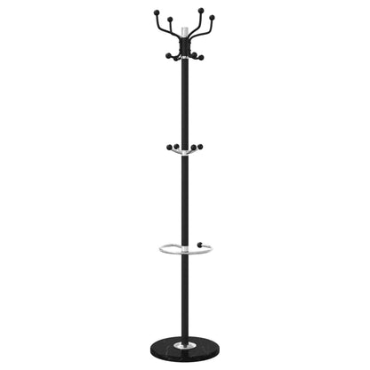 vidaXL Coat Stand with Umbrella Holder Black 180 cm Powder-coated Iron