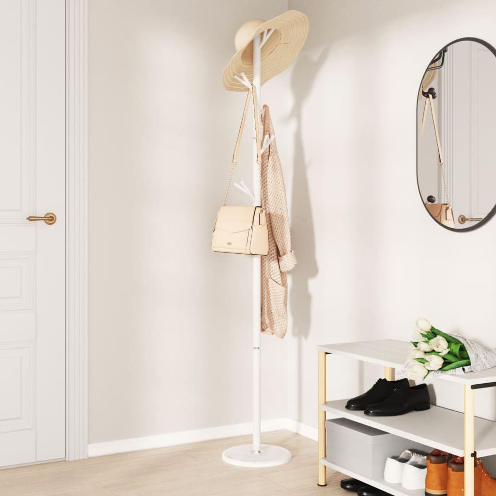vidaXL Coat Stand White 175 cm Powder-coated Iron