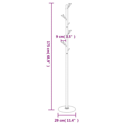 vidaXL Coat Stand White 175 cm Powder-coated Iron