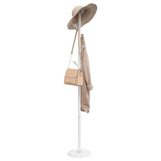 vidaXL Coat Stand White 175 cm Powder-coated Iron