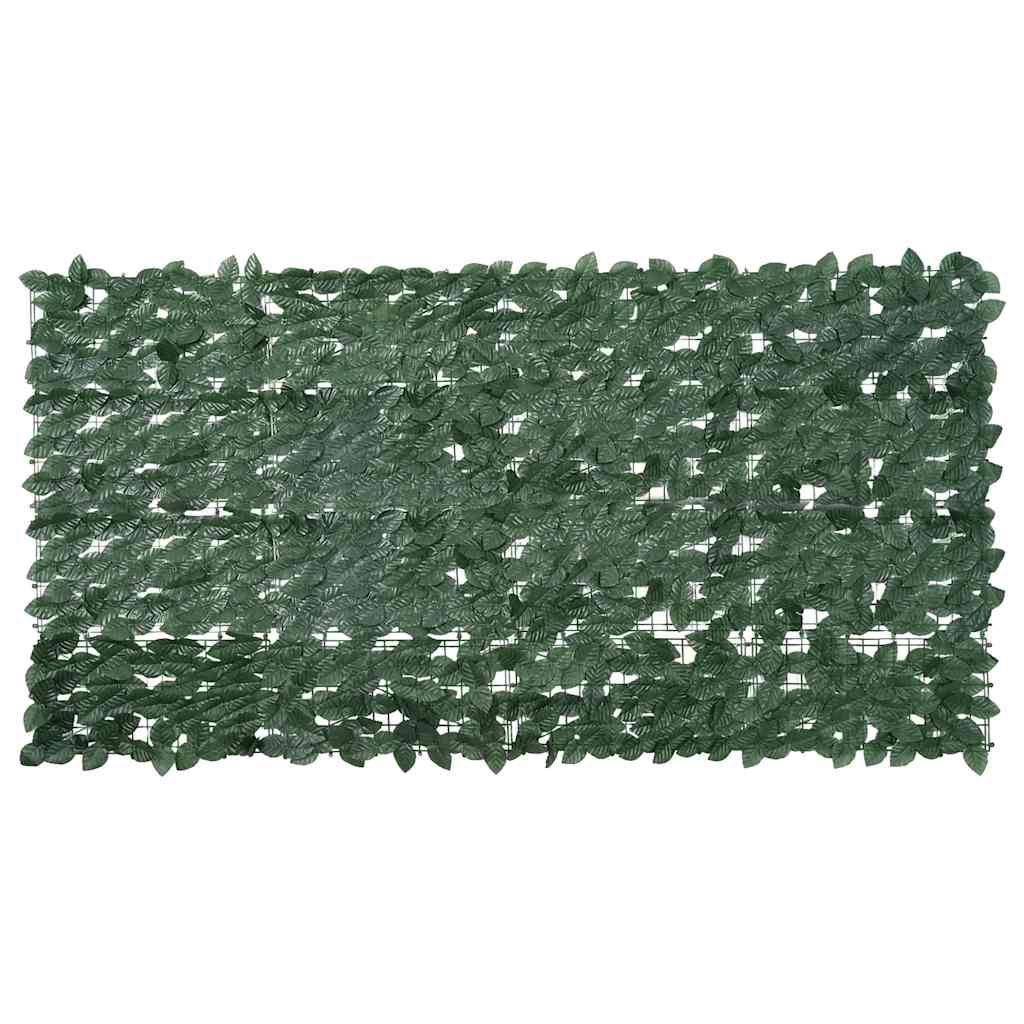 vidaXL Balcony Screen with Dark Green Leaves 200x100 cm