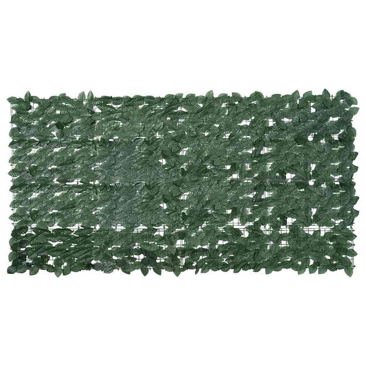 vidaXL Balcony Screen with Dark Green Leaves 200x100 cm