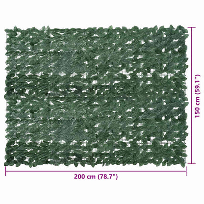 vidaXL Balcony Screen with Dark Green Leaves 200x150 cm