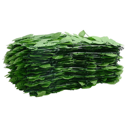 vidaXL Balcony Screen with Green Leaves 200x75 cm
