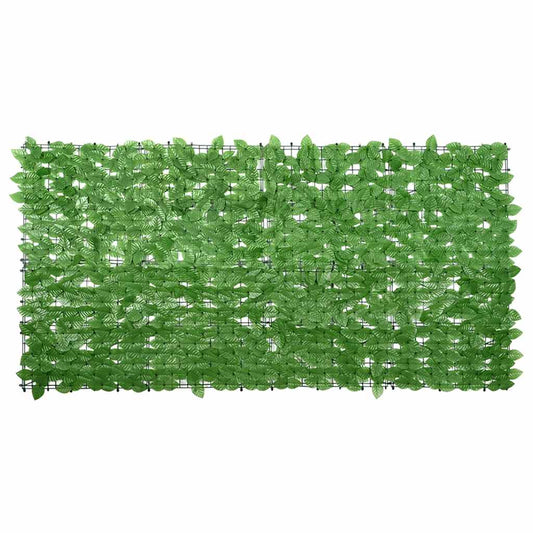 vidaXL Balcony Screen with Green Leaves 200x100 cm