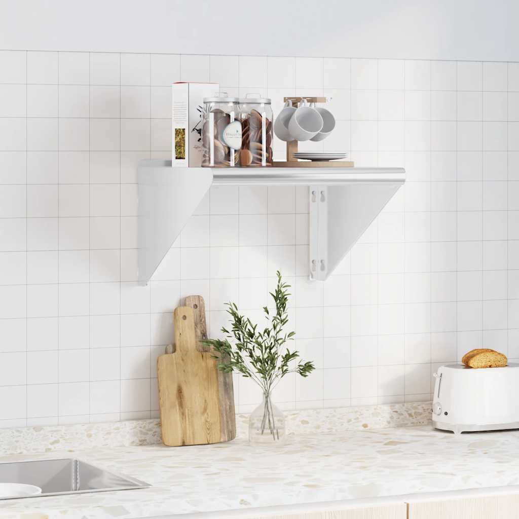 vidaXL Wall Shelf 50x45x31 cm Silver Stainless Steel