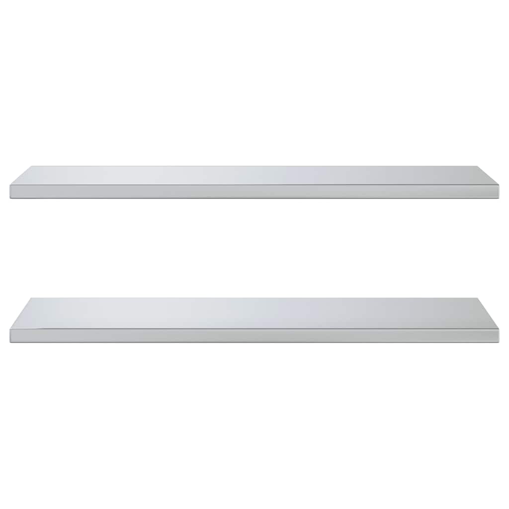 vidaXL Wall Shelves 2 pcs 100x40 cm Silver Stainless Steel