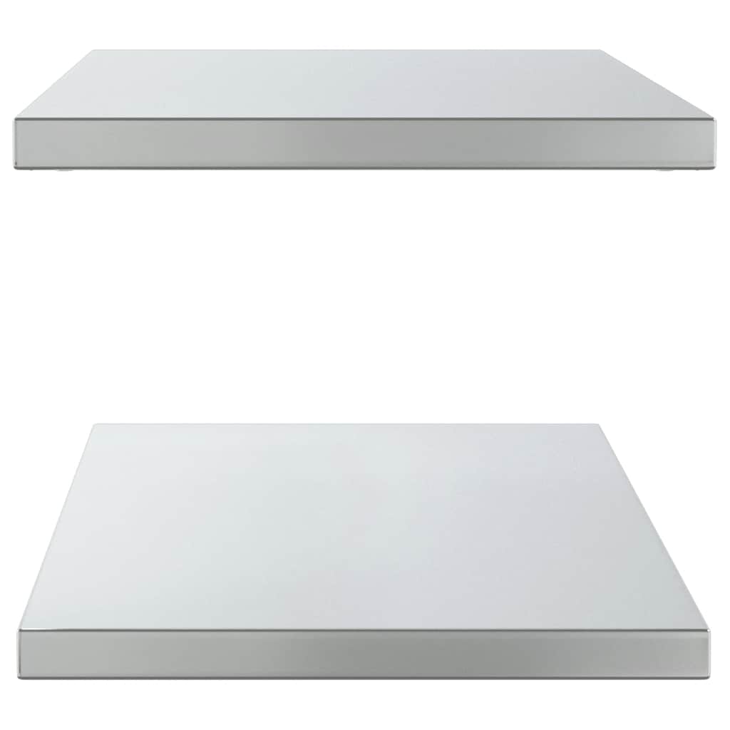 vidaXL Wall Shelves 2 pcs 100x40 cm Silver Stainless Steel