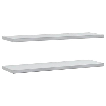 vidaXL Wall Shelves 2 pcs 100x30 cm Silver Stainless Steel