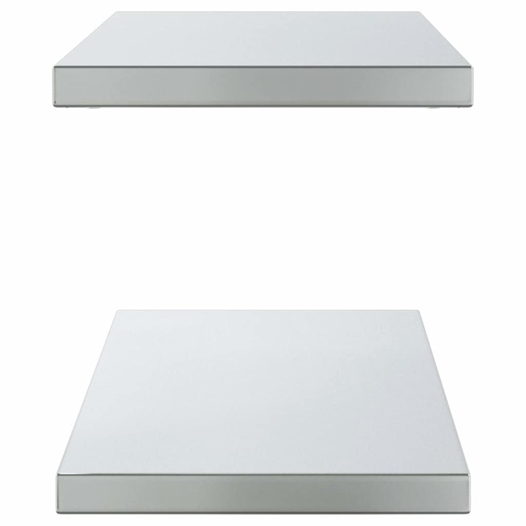 vidaXL Wall Shelves 2 pcs 100x30 cm Silver Stainless Steel