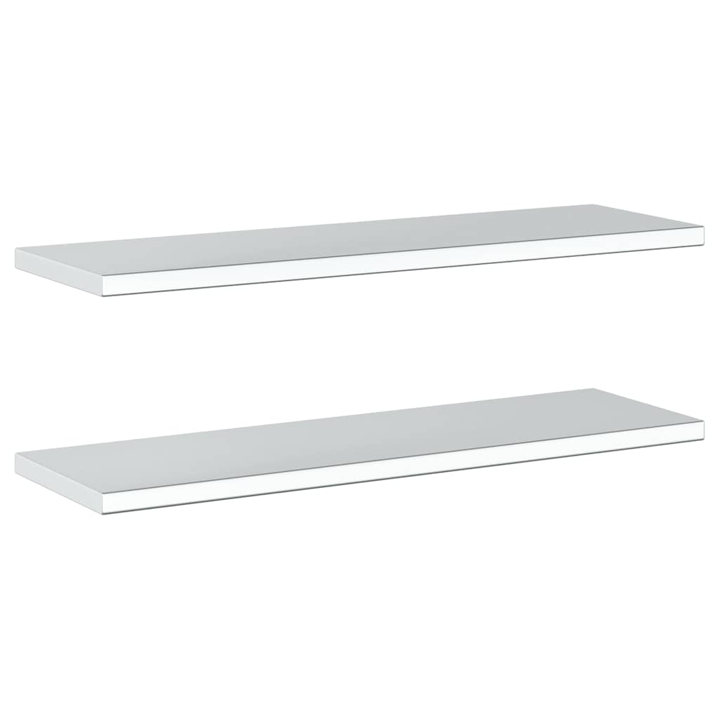 vidaXL Wall Shelves 2 pcs 100x30 cm Silver Stainless Steel