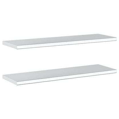 vidaXL Wall Shelves 2 pcs 100x30 cm Silver Stainless Steel