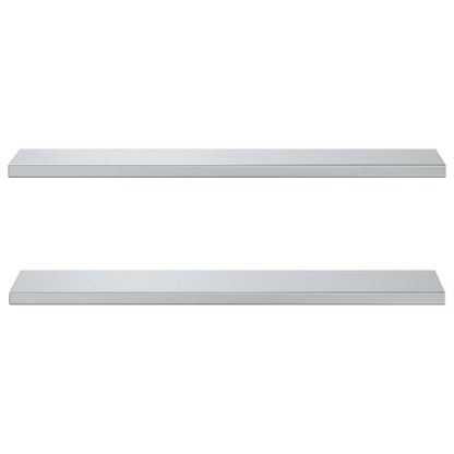 vidaXL Wall Shelves 2 pcs 100x23.5 cm Silver Stainless Steel