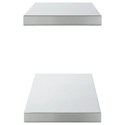vidaXL Wall Shelves 2 pcs 100x23.5 cm Silver Stainless Steel