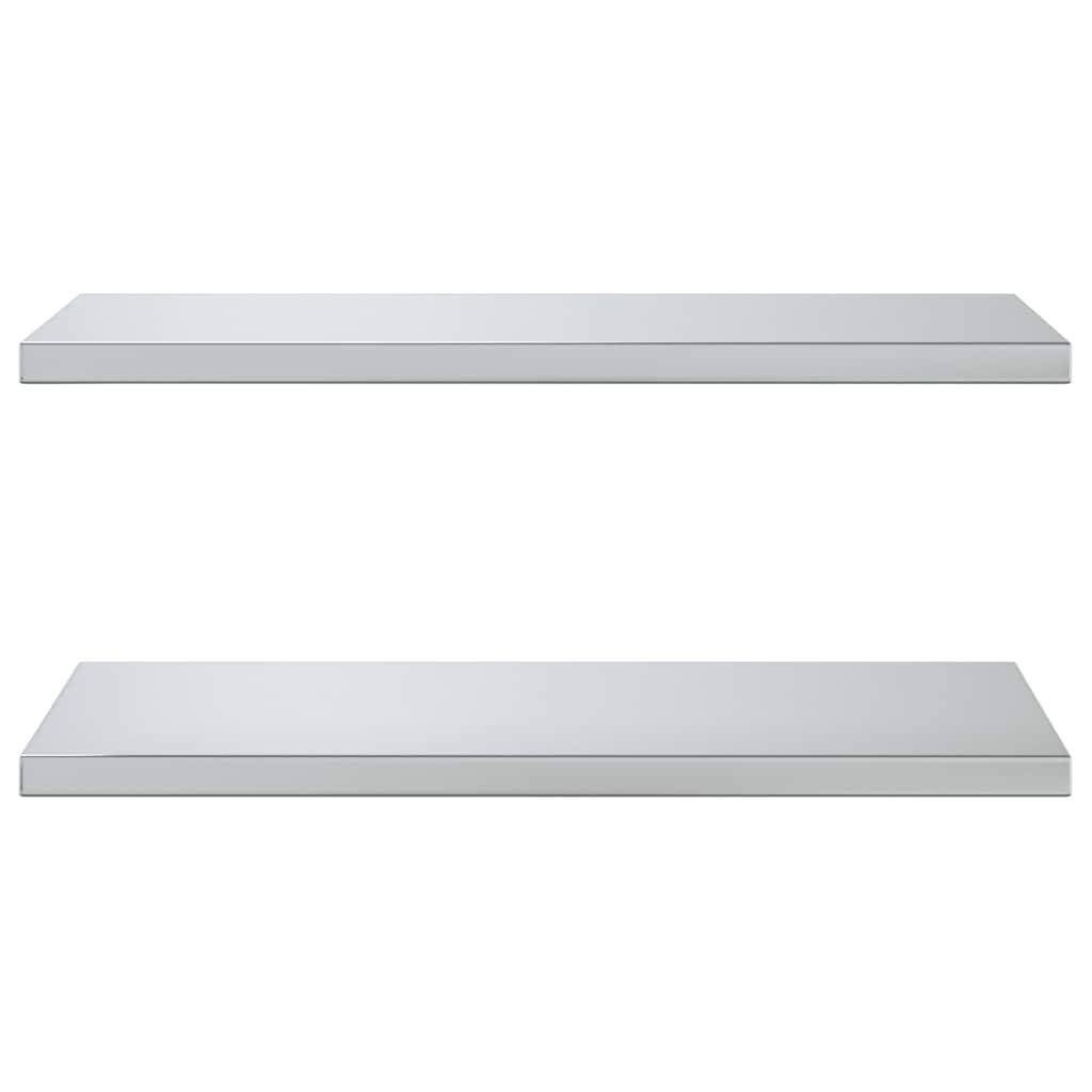 vidaXL Wall Shelves 2 pcs 75x40 cm Silver Stainless Steel