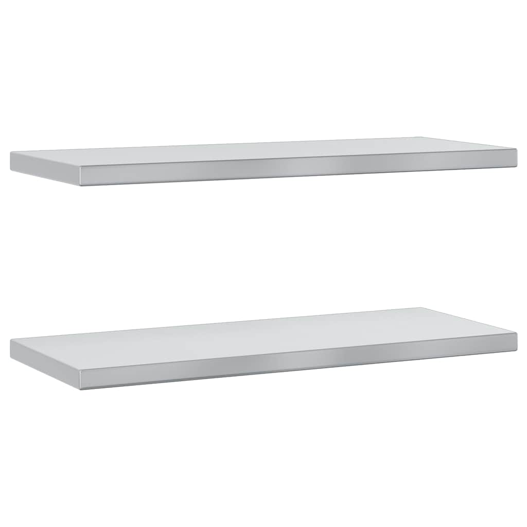 vidaXL Wall Shelves 2 pcs 75x30 cm Silver Stainless Steel