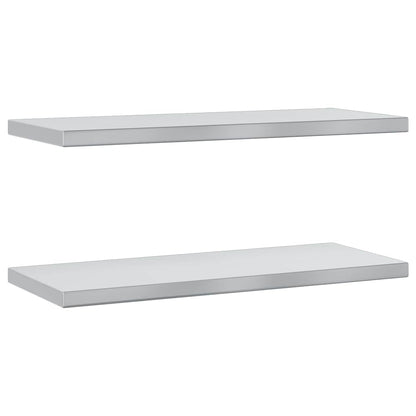 vidaXL Wall Shelves 2 pcs 75x30 cm Silver Stainless Steel