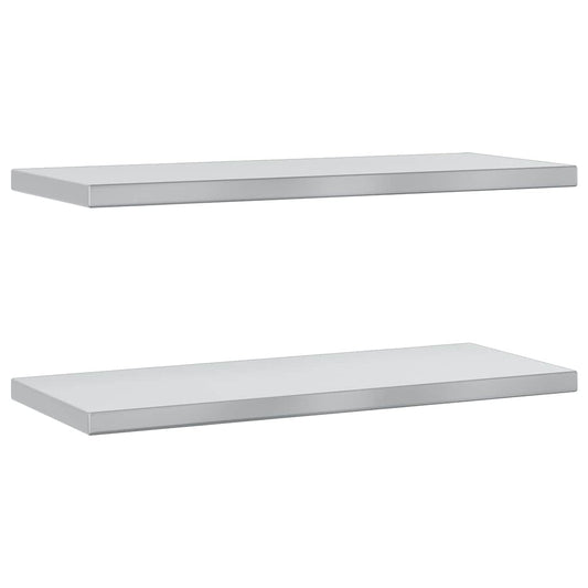 vidaXL Wall Shelves 2 pcs 75x30 cm Silver Stainless Steel