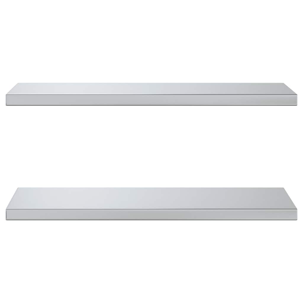 vidaXL Wall Shelves 2 pcs 75x30 cm Silver Stainless Steel