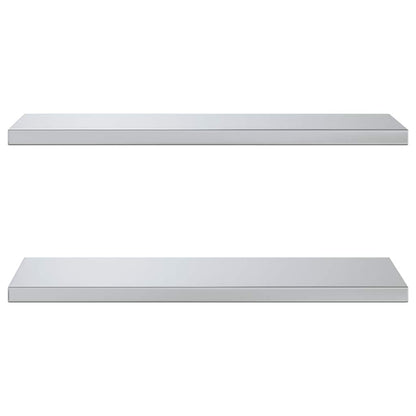 vidaXL Wall Shelves 2 pcs 75x30 cm Silver Stainless Steel