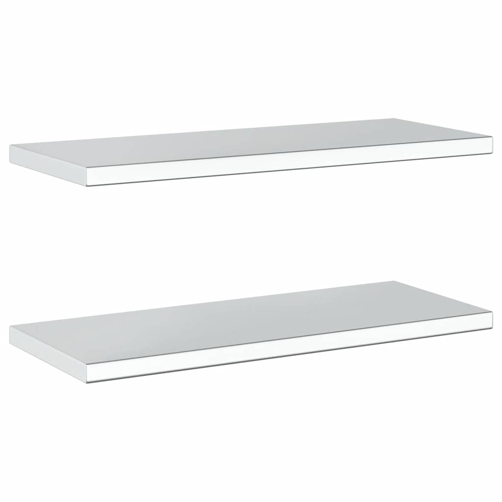 vidaXL Wall Shelves 2 pcs 75x30 cm Silver Stainless Steel